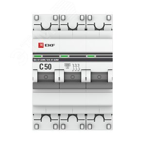 Автоматический выключатель 3P 50А (C) 6кА ВА 47-63M c электромагнитным расцепителем PROxima mcb4763m-6-3-50C-pro EKF - 3