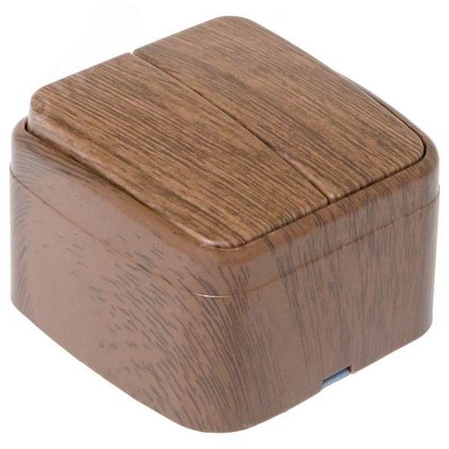 Выключатель 2-клавишный ОП Минск 10А темное дерево - фото 6