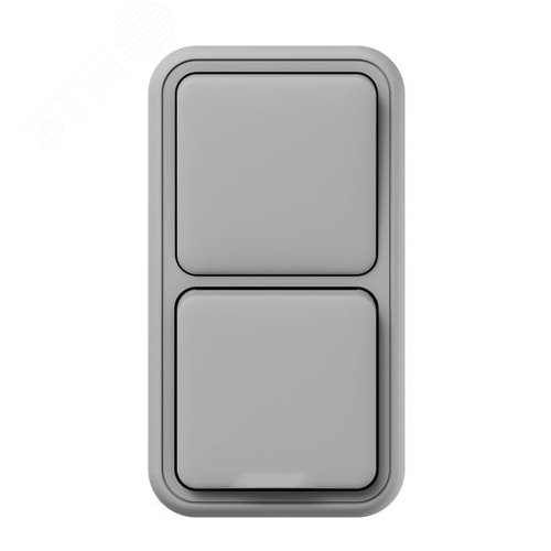 Блок: розетка и выключатель, одноклавишный, проходной ОП, винтовые клеммы серый, Бронто EKF - фото 3