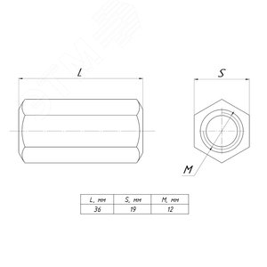 Гайка соединительная М12 TDZ - фото 2