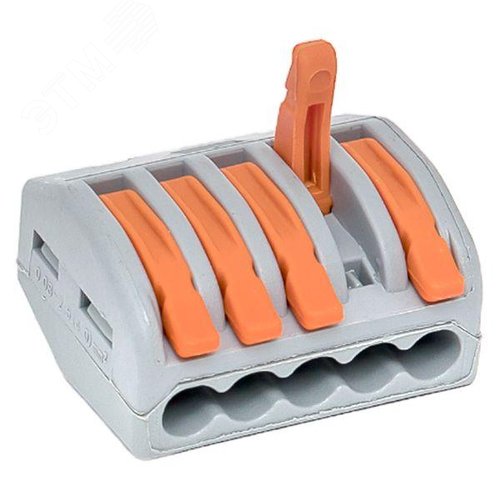 Клемма СМК 222-415 с рычагом 5 отверстий блистер (20шт.) EKF - фото 3