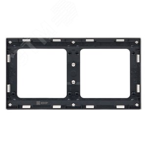 Стокгольм Рамка 2-местная белая с линией цвета черный - фото 2