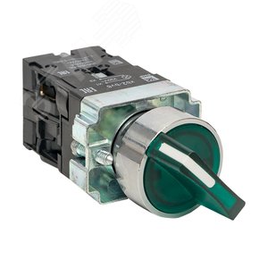Изображение товара Переключатель BD21 2P c зеленой подсветкой 24В NO PROxima (шт)
