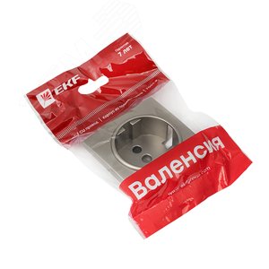 Валенсия лицевая панель розетки 1-местной с/з 16А кашемир с защ. штор. - фото 3