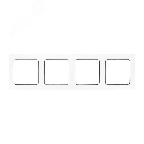 Стокгольм Рамка 4-местная белая с линией цвета черный - фото 2