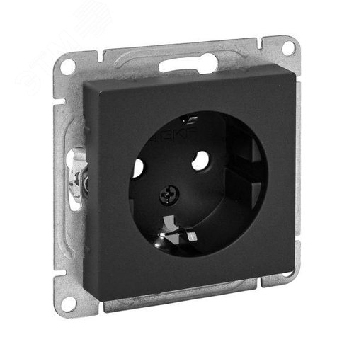 Эпика Механизм розетки 16А с заземлением без шторок черный EKF - фото 1