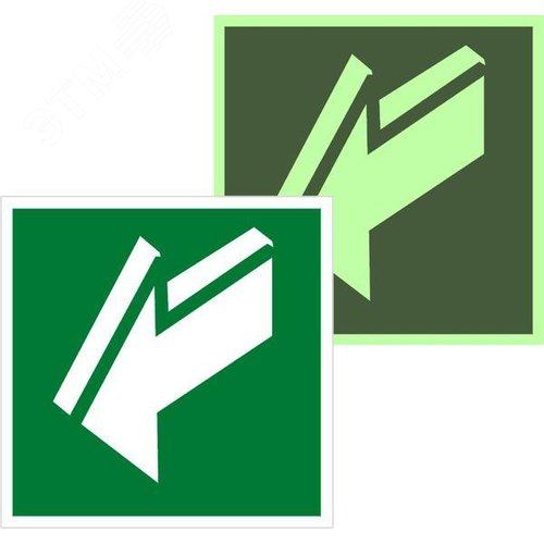 Изображение товара Знак эвакуационный E 19 ''Открывать движением на себя'' 200х200 мм, пленка самоклеящаяся с фотолюминесцентным покрытием ГОСТ Р 12.4.026-2001 (шт)