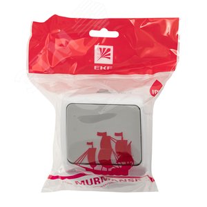 Кнопка звонка Мурманск 1-клавишная 10А IP54 серая - фото 2