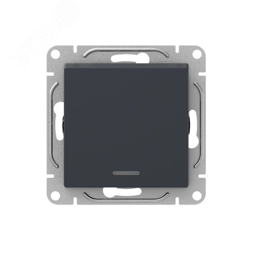 Механизм выключателя. одноклавишный. с подсветкой. графит Эпика EKF - фото 1