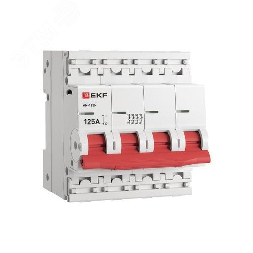 Выключатель нагрузки (ВН) четырехполюсный 4P 125А ВН-125N S1254125 PROXIMA EKF - фото 1