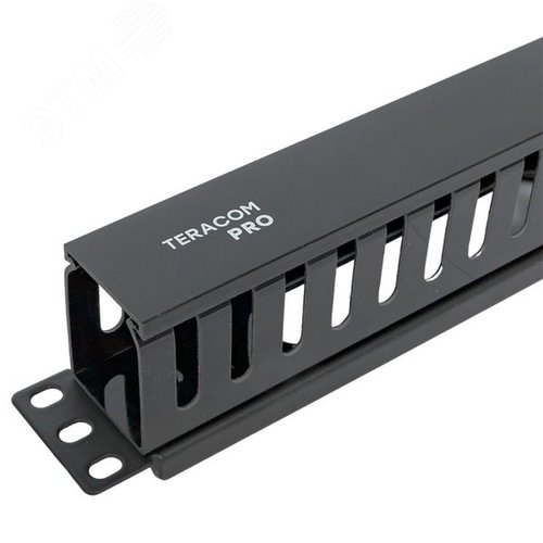 Органайзер кабельный TERACOM PRO с крышкой 19'' 1U пластиковый черный - фото 5