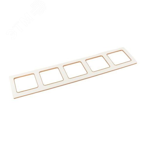 Стокгольм Рамка 5-местная белая с линией цвета шампань EKF - фото 5