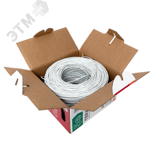 Витая пара TERACOM 5E U/UTP 4 пары solid PVC серый 305м - фото 6