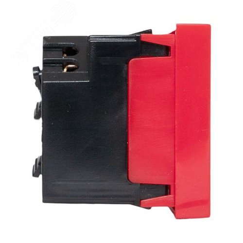 Розетка 45х45 с зазем. 45 градусов, быстрозажимные клеммы, красная EKF - фото 3