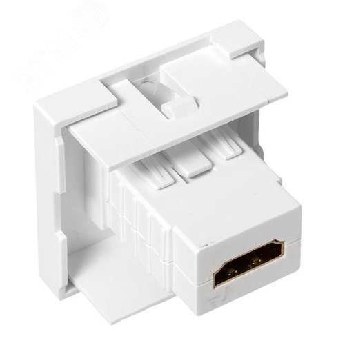 Розетка HDMI 45x45, 2 модуля, 1 гнездо, без индикатора, белая EKF - фото 7