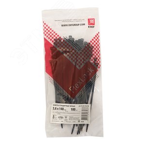Хомут P6.6 стандартный черный 3.6x140 (100шт) FlexLock PROxima - фото 3