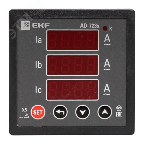Амперметр цифровой на панель 72х72 квадратный вырез трехфазный в коротком корпусе PROxima - фото 2