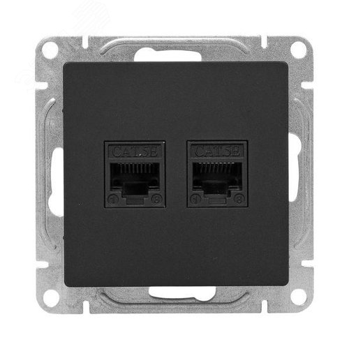 Эпика Механизм розетки RJ45 - 2шт (cat5) черный EKF - фото 2