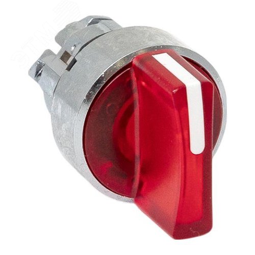 Изображение товара Исполнительный механизм переключателя SB4 красный на 2 положения с фиксацией, с подсветкой с короткой ручкой IP65 (шт)