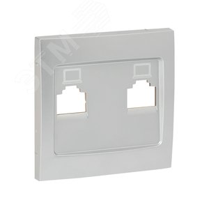 Валенсия лицевая панель розетки RJ-45 1-местная сталь - фото 1