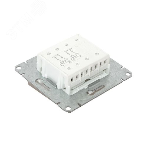 Механизм выключателя. двухклавишный. перекрёстный. шампань Эпика EKF - фото 9