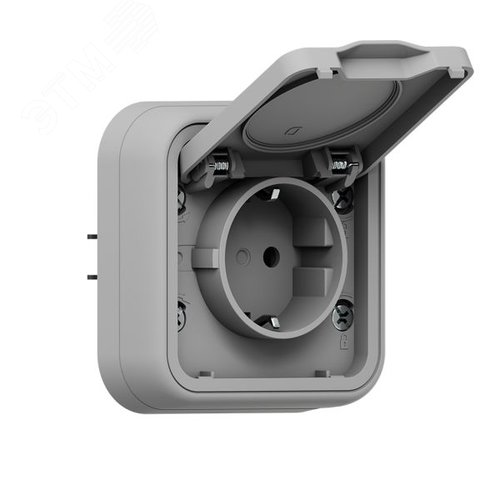 Розетка, одноместная, СП, винтовые клеммы серый, Бронто EKF - фото 3