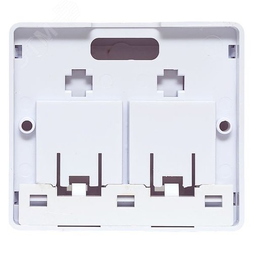 Корпус настенной розетки TERACOM PRO на 2 модуля Keystone со шторками и маркерами белый - фото 4
