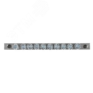 Шина PEN ноль-земля (6x9мм) 10 отв. цинк крепеж покраям - фото 2