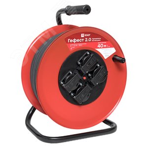 Удлинитель на катушке Гефест 2.0 4 гнезда 40м с заземлением и предохранителем КГ 3*2,5 16А/3,5кВт IP44 PROxima - фото 3