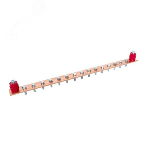 Шина заземляющая главная с изоляторами на 15 подключений ГЗШ-15 Сu - фото 5