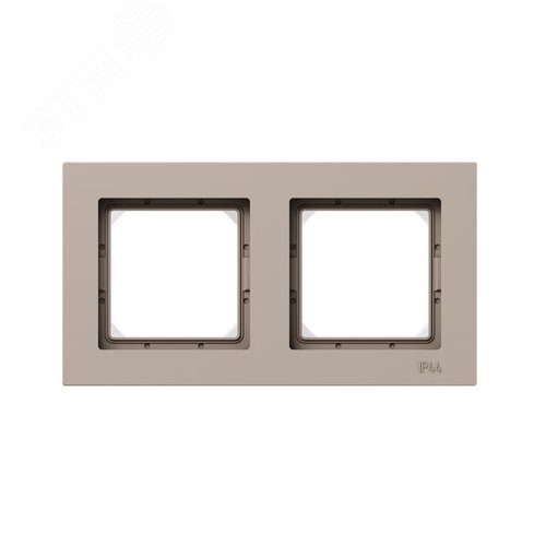 Рамка 2-местная IP44  крем.  пластик Эпика EKF - фото 1