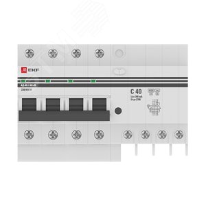 Дифференциальный автомат АД-4 S 40А/300мА (хар. C, AC, электронный, защита 270В) 4,5кА PROxima DA4-40-300S-pro EKF - 3
