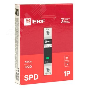 Устройство защиты от импульсных перенапряжений Т1+Т2 Im-12,5kA In-20kA Uc-275В 1+0 PROxima - фото 2