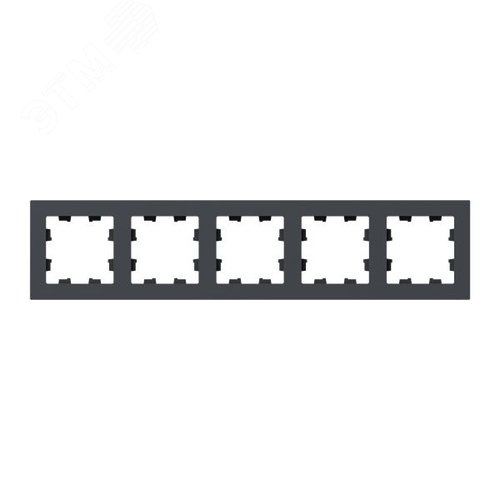 Рамка 5-местная графит.  пластик Эпика EKF - фото 1