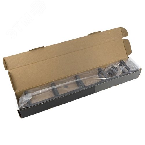 Органайзер кабельный TERACOM PRO 1U с 5 пластиковыми кольцами чёрный - фото 6