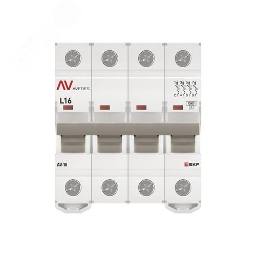 Выключатель автоматический AV-10 4P 16A (L) 10kA AVERES - фото 4