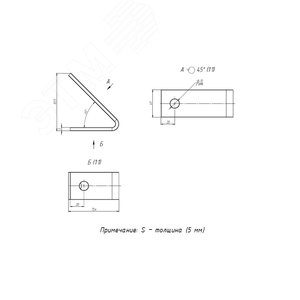 STRUT-пластина угловая 45гр. 4 отверстия HDZ - фото 2