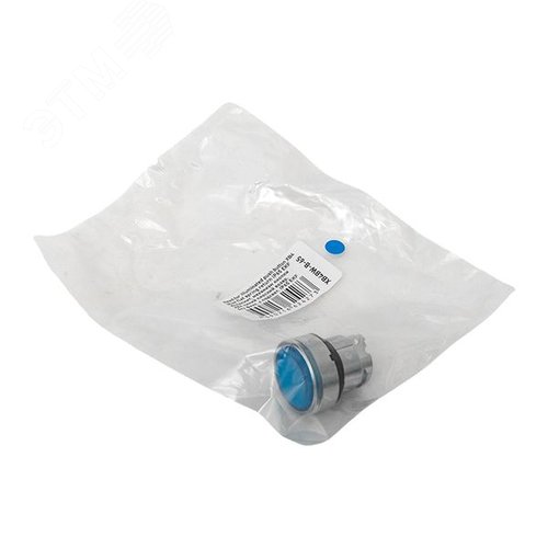 Исполнительный механизм кнопки XB4 синий плоский возвратный без фиксации, с подсветкой IP65 - фото 8