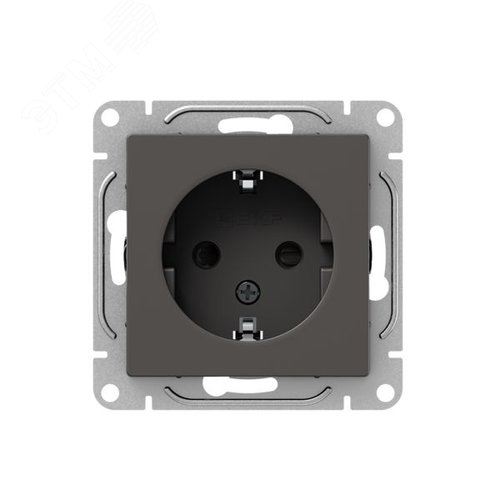 Механизм розетки  16А  с заземлением  со шторками  мокко Эпика EKF - фото 1