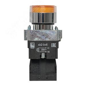 Кнопка BA51 с подсветкой 230В желтая NO PROxima - фото 3