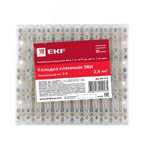 Колодка клеммная полиэтилен 0,5-2,5(4) мм2 3А 12 секций EKF - фото 3