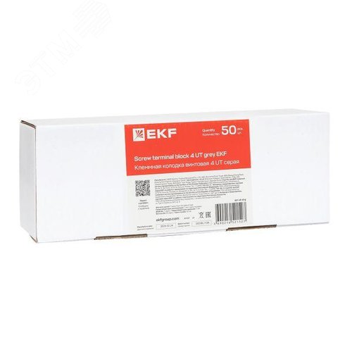 Клемма проходная винтовая UT 4 мм2 серая EKF - фото 10