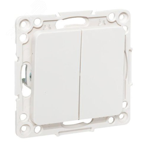 Стокгольм Механизм Выключателя 2-кл. проходного 10А в/к белый - фото 1