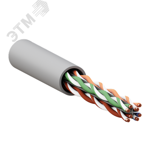 Изображение товара Витая пара TERACOM PRO Cat6 U/UTP 4 пары solid 23AWG оболочка LSZH нг(А)-HF цвет серый (упак 305м) (м)