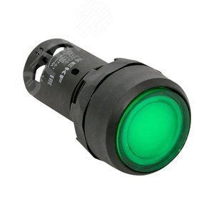 Кнопка зеленая SW2C-10D с подсветкой неон 1з+1р I P54