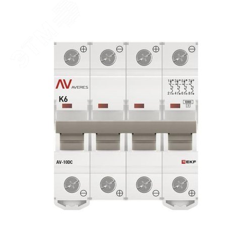Выключатель автоматический AV-10 DC 4P 6A (K) 10kA AVERES - фото 4