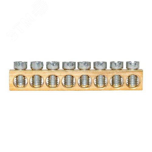 Шина PEN ноль-земля (6х9 мм) 8 отв. для щито EKF  Nova, Unix, Unix65 - фото 2