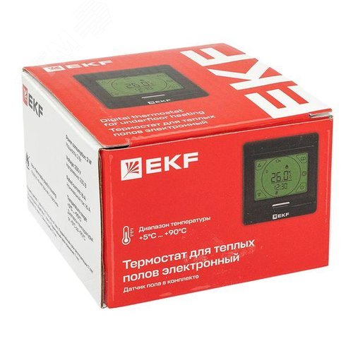 Термостат сенсорный для теплых полов электронный  черный 16А 230В - фото 11