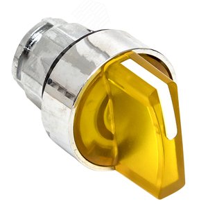 Механизм переключателя исполнительный ХB4 желтый на 3 положения с фиксацией с подсветкой с короткой ручкой PROxima - фото 1