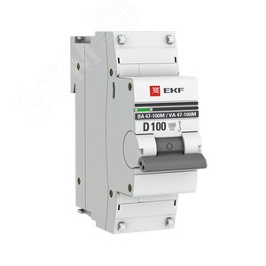 Выключатель автоматический 1P 100А (D) 10kA ВА 47-100M с электромагнитным расцепителем PROxima - фото 1
